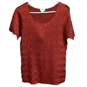 Jaclyn Smith Red Textured Top NWOT